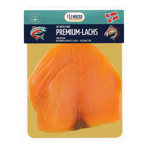 Norwegian salmon, lightly salted, sliced, 100g