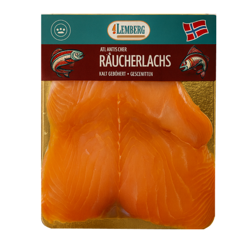 Norwegian salmon, cold smoked, sliced, 100g